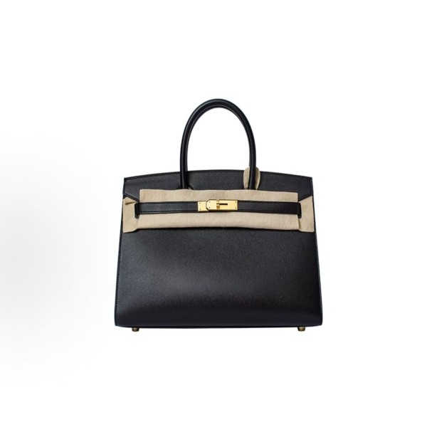 HERMES Birkin 30 Gold buckle platinum handbag 30 Women\'s Edition 89 Noir Black